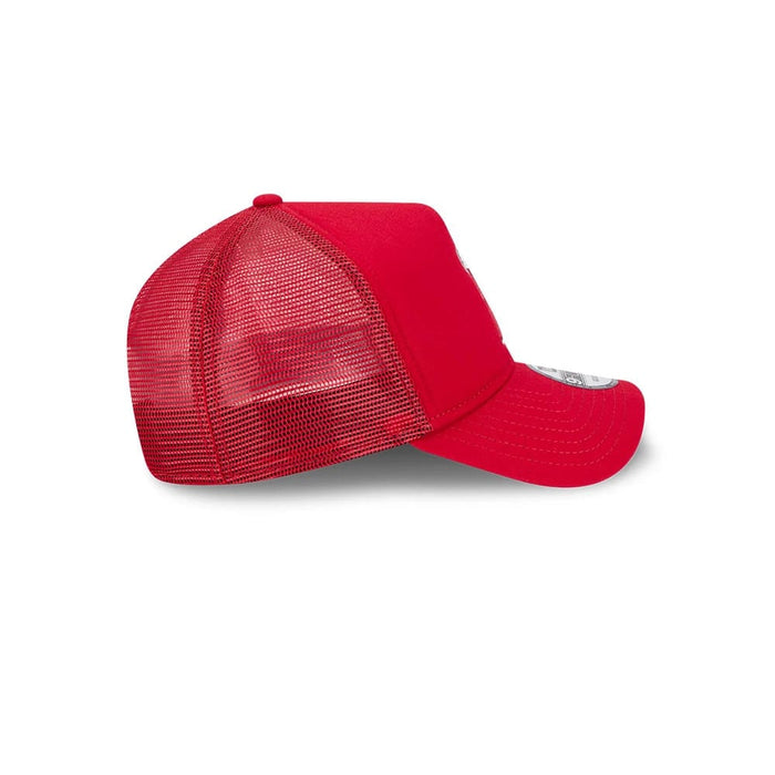 Pictured is this MLB Evergreen LA Angels 9FORTY A-Frame cap in red. 5