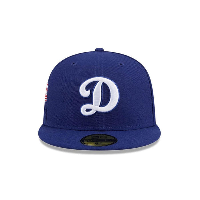 Pictured is this MLB Hidden Hit LA Dodgers Cooperstown 59FIFTY Fitted cap in dark blue. 3