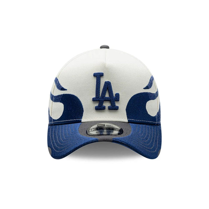 Pictured is this MLB Flame LA Dodgers 9FORTY A-Frame cap in Cream. 3