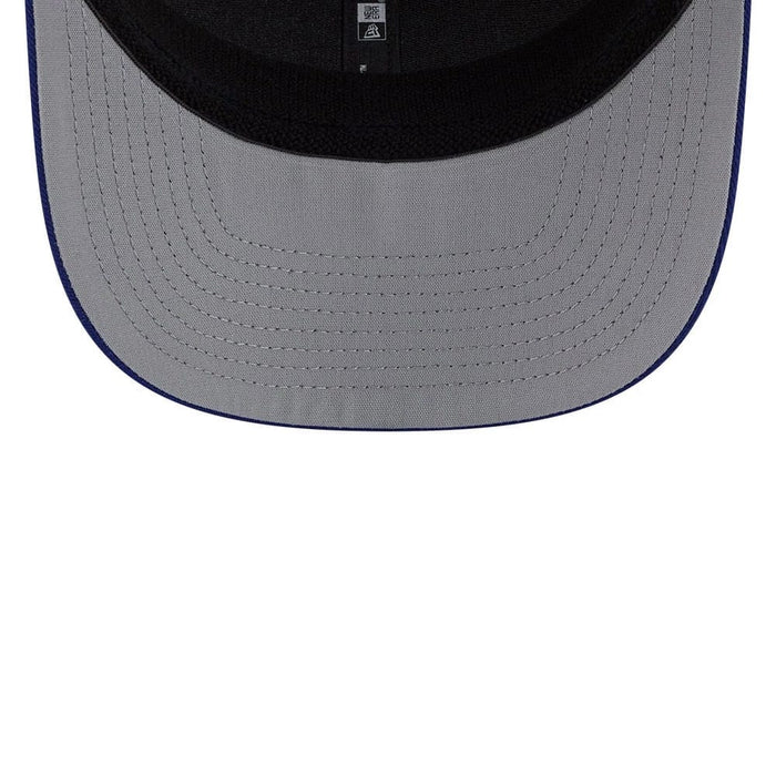 Pictured is this MLB Patch LA Dodgers 9SEVENTY Stretch Snap cap in dark blue. 2