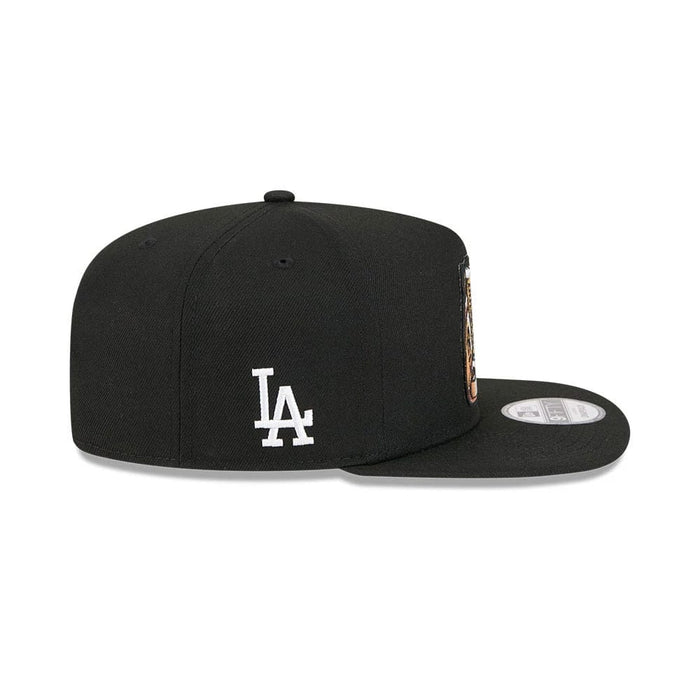 Pictured is this MLB Ring LA Dodgers 9FIFTY A-Frame Snapback cap in black. 5