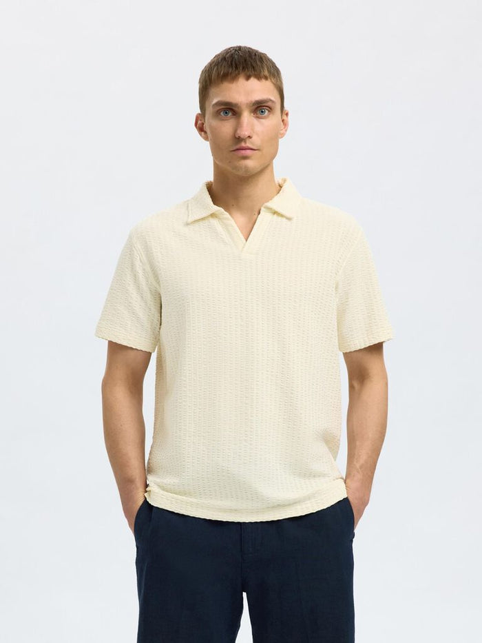 Light Beige Split Neck Polo