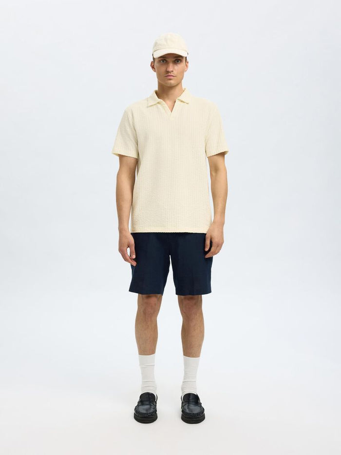 Light Beige Split Neck Polo