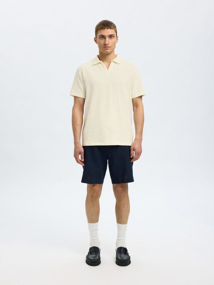 Light Beige Split Neck Polo