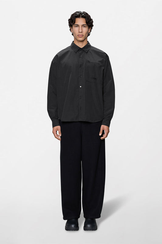 RAINS Light Woven Long Sleeve Shirt Black Long Sleeve