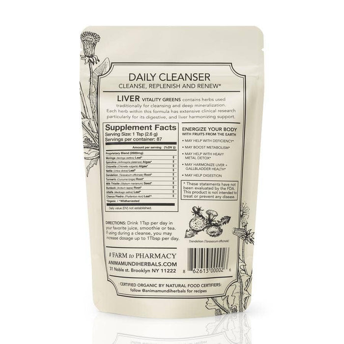 Liver Vitality Greens | Daily Cleanser: 4 oz