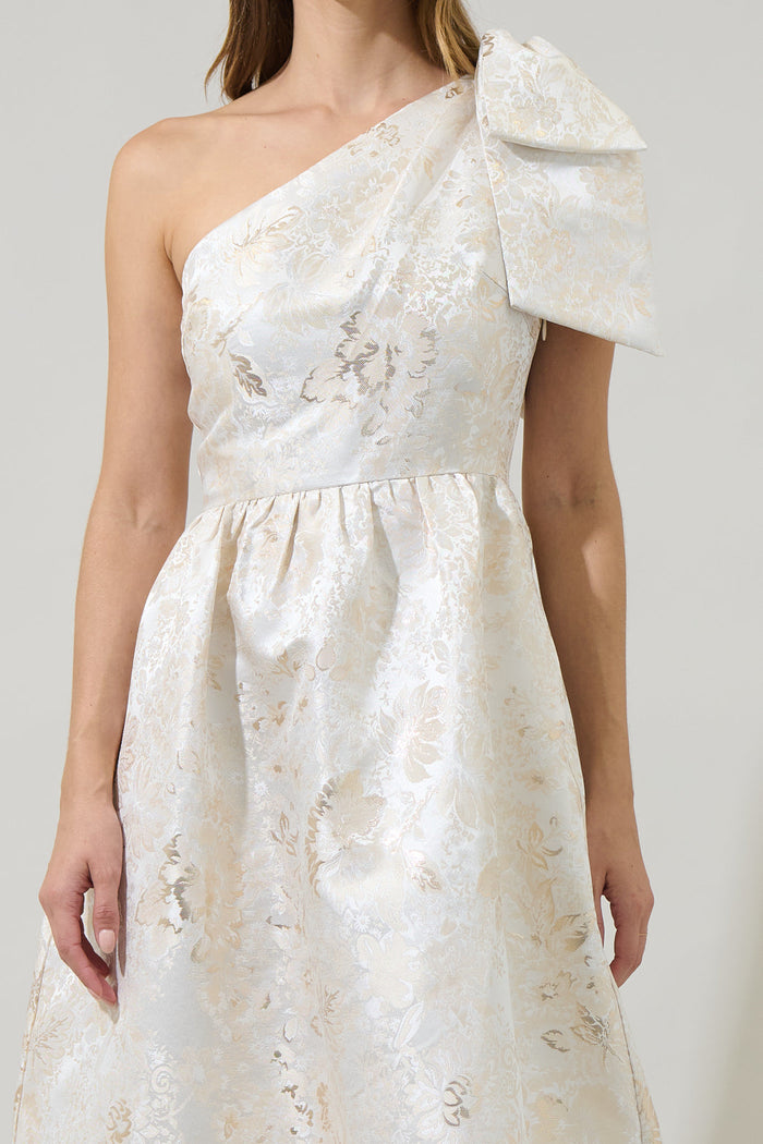 Lola Jacquard Miley Bow Midi Dress
