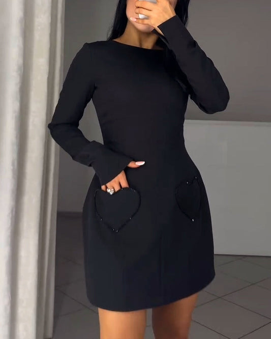 Lunivara - Robe Chic à Manches Longues avec Ceinture