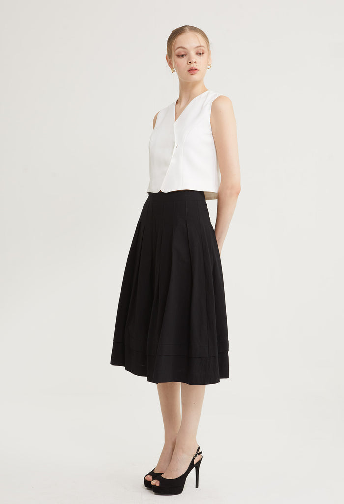 Lustrous Flow Midi Skirt