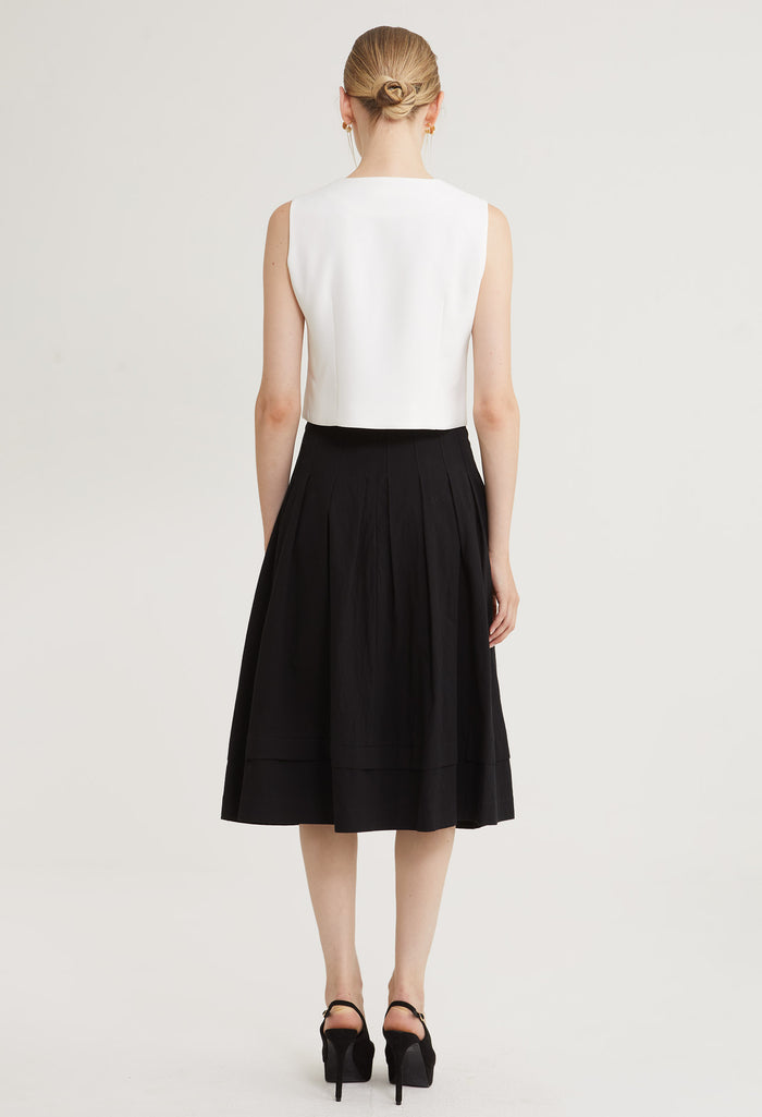 Lustrous Flow Midi Skirt