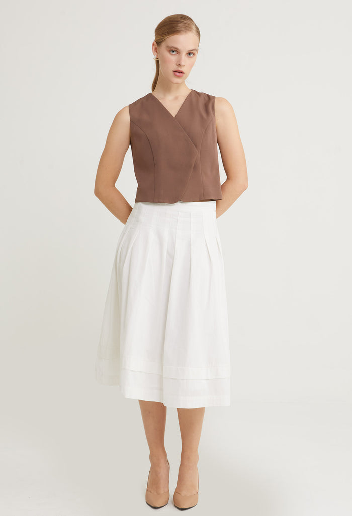 Lustrous Flow Midi Skirt