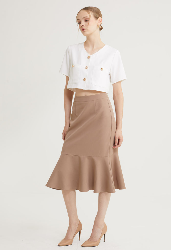 Luxe Wave Midi Skirt