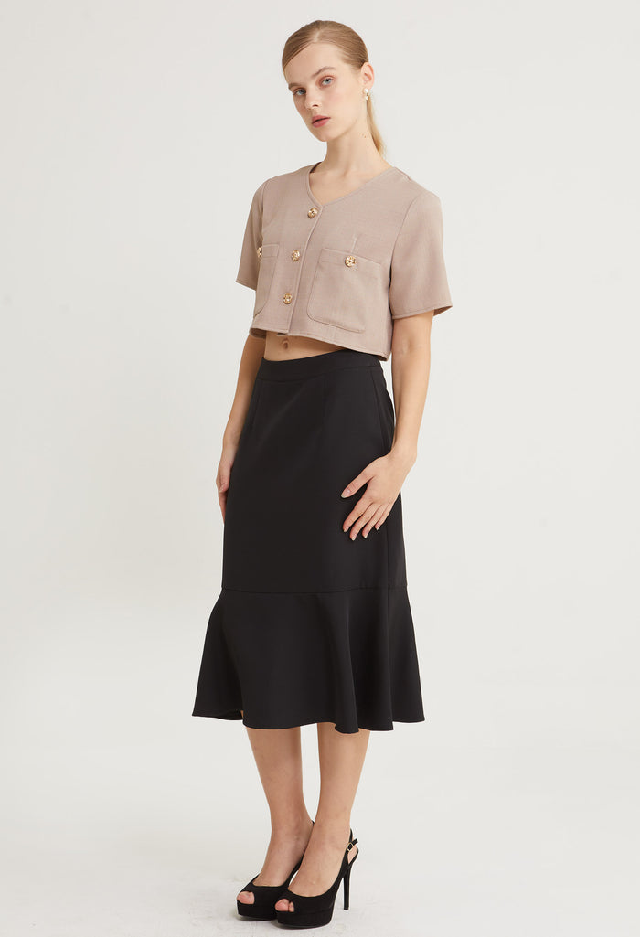 Luxe Wave Midi Skirt