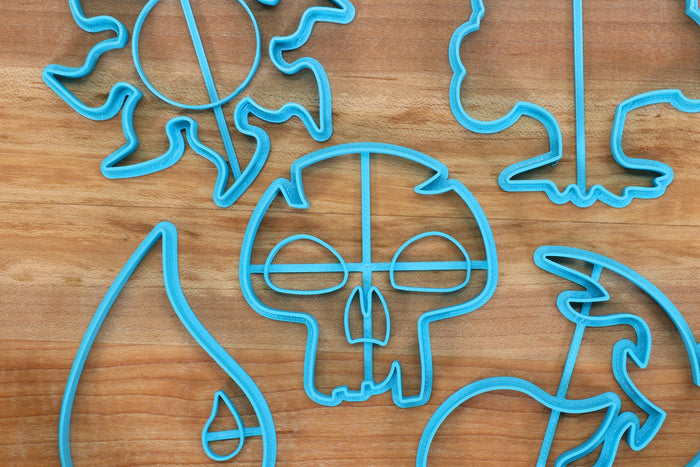 Elemental Magic Cookie Cutters - Forest, Island, Plains, Fire, Swamp - Magic Symbols