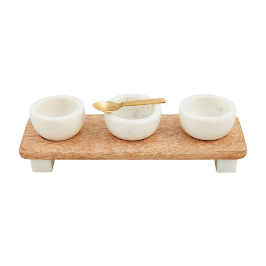Marble & Wood Tidbit Board Set