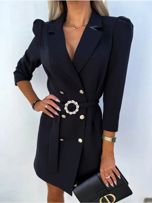 MARCELLINE | ELEGANT PRINTED COLLAR MIDI DRESS