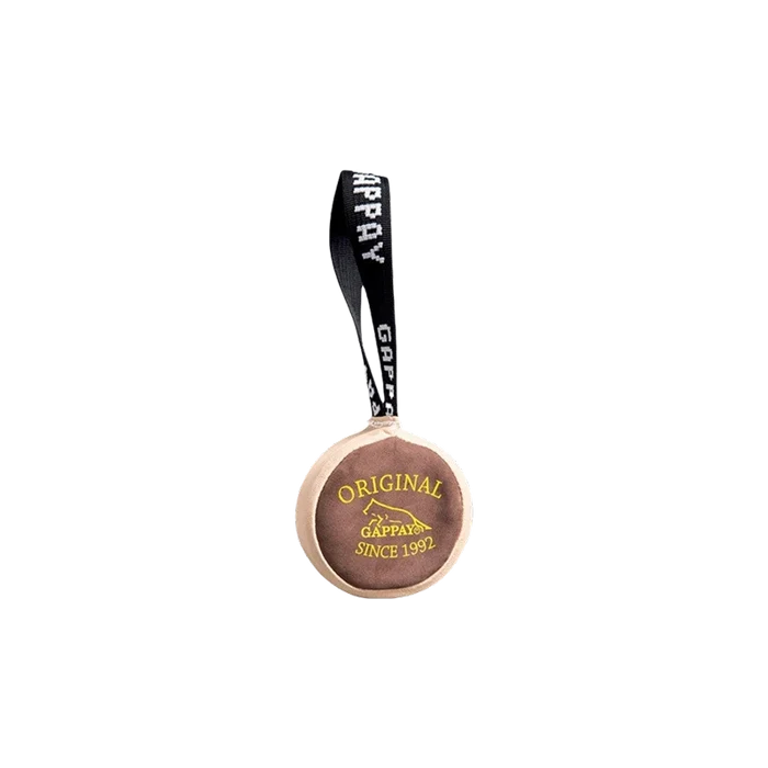 Medium round leather ball, 9 cm diameter, 6 cm thick