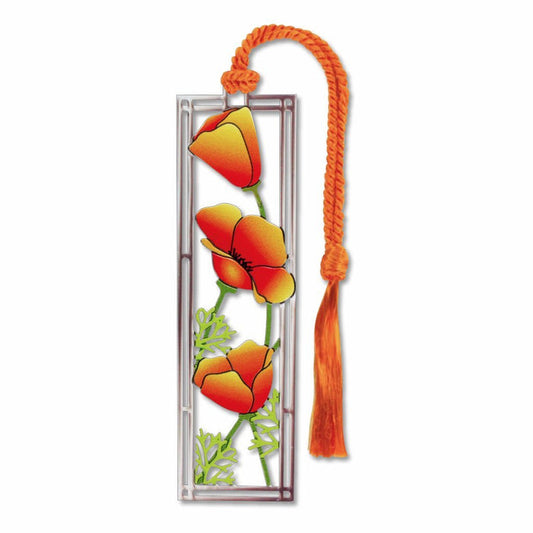 Metal Bookmark - California Poppies