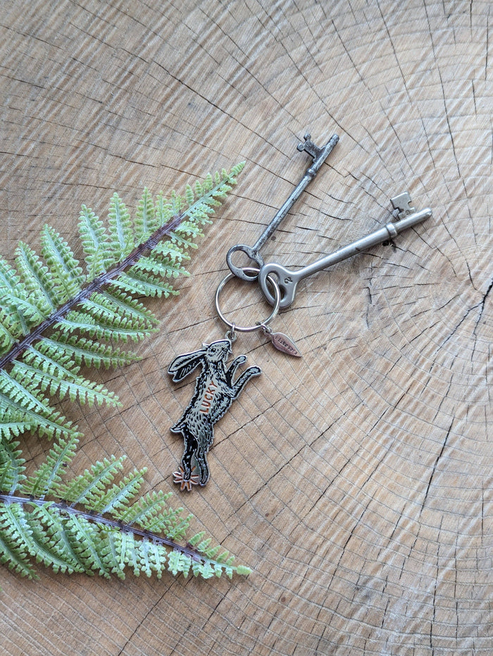 Metal Enamel Keychain / Bag Charm | Lucky Rabbit Foot