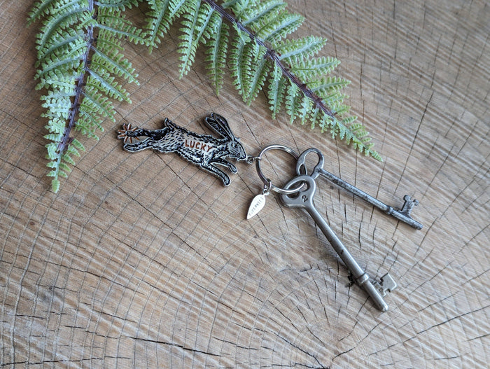 Metal Enamel Keychain / Bag Charm | Lucky Rabbit Foot