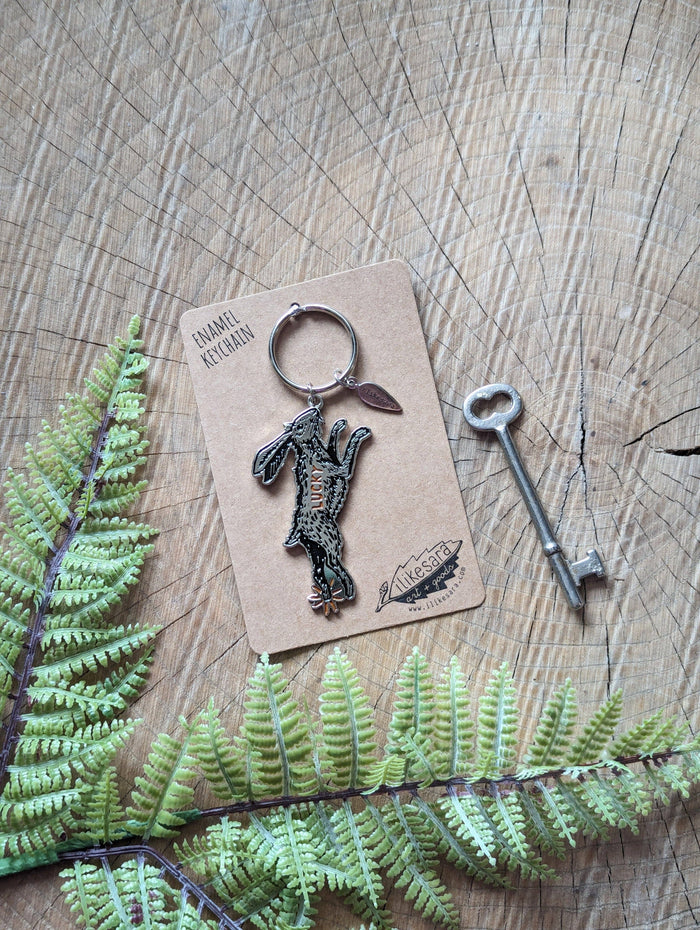 Metal Enamel Keychain / Bag Charm | Lucky Rabbit Foot