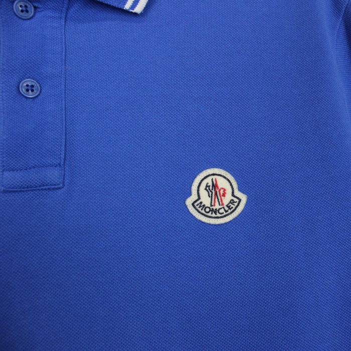 Moncler Maglia Blue Short Sleeve Cotton Polo Shirt