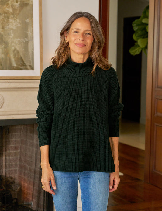 MONTECITO TURTLENECK British Racing Green, Pure Italian Cotton