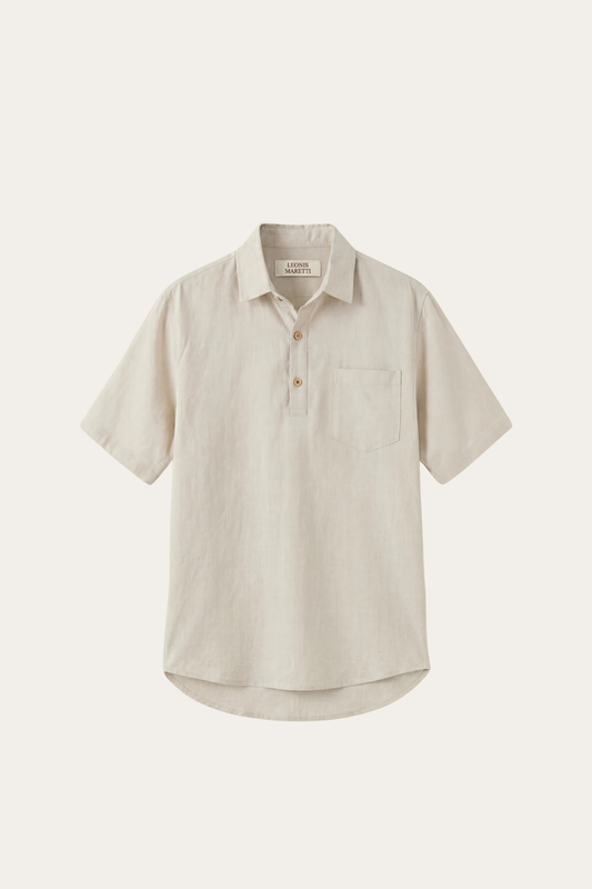 Monza Linen Polo Shirt Beige
