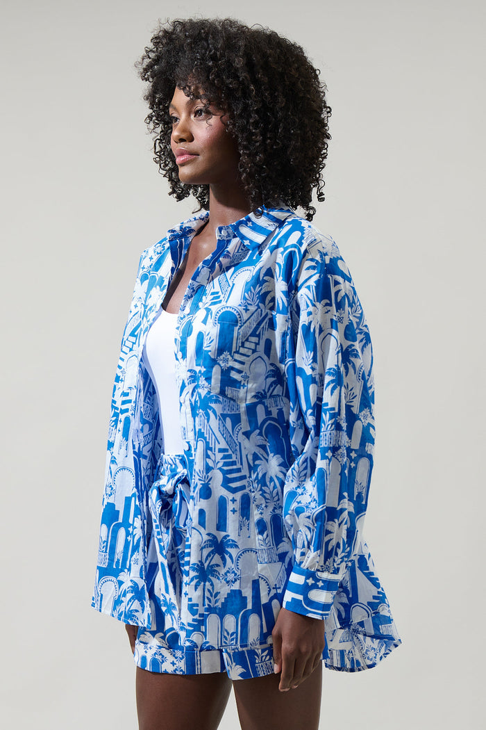 Nala Regie Boyfriend Button Down Cotton Voile Shirt
