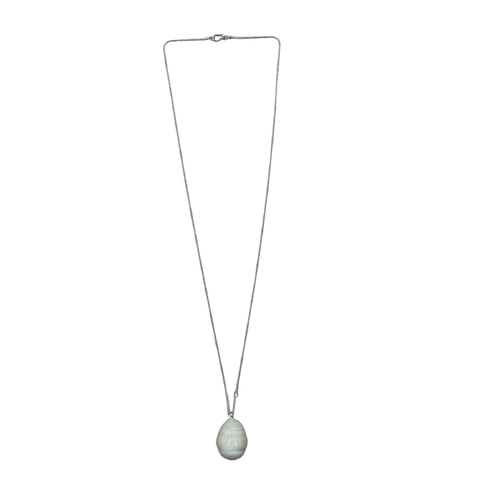 Napoli Pendant with Silver Chain -White