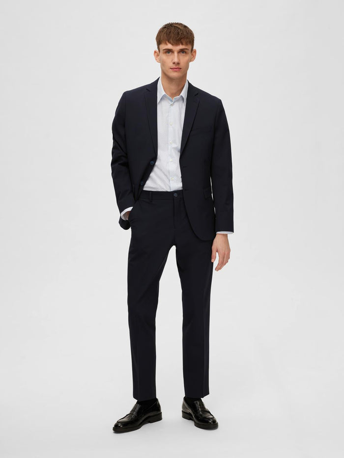 Navy Blue Viscose Blend Formal Blazer