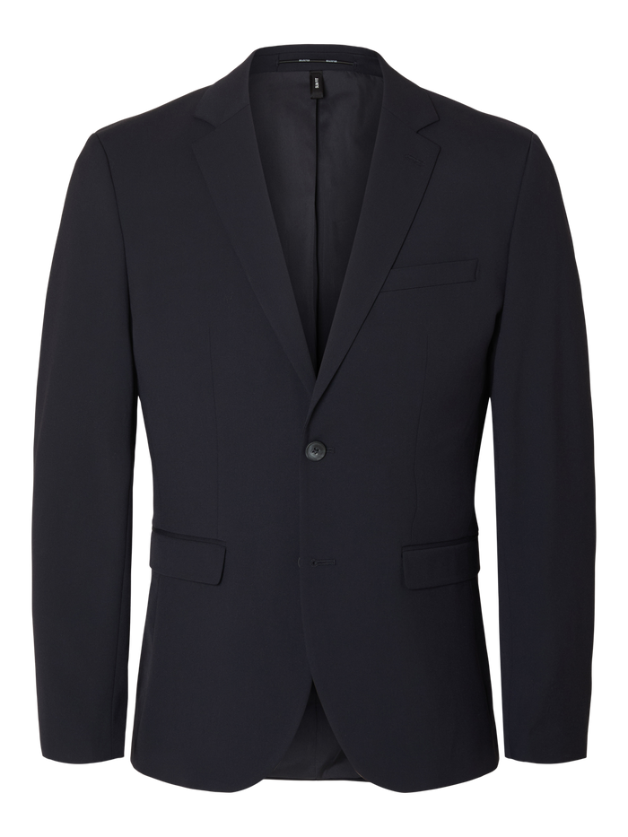 Navy Blue Viscose Blend Formal Blazer