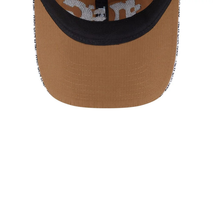 Pictured is this New Era NEC Logo 9FORTY Unstructured cap in Beige. 7