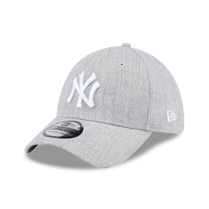 Pictured is this MLB Heather New York Yankees 39THIRTY Stretch Fit cap in grey. 1
