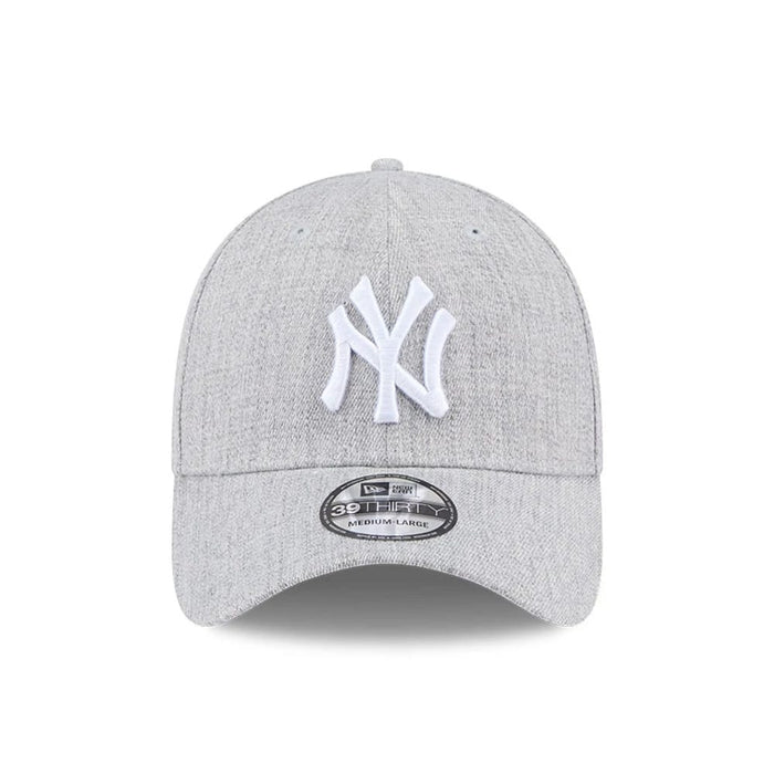 Pictured is this MLB Heather New York Yankees 39THIRTY Stretch Fit cap in grey. 2