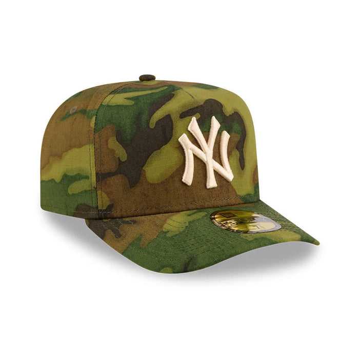 Pictured is this MLB Ripstop New York Yankees 59FORTY A-Frame Fitted cap in camo. 4