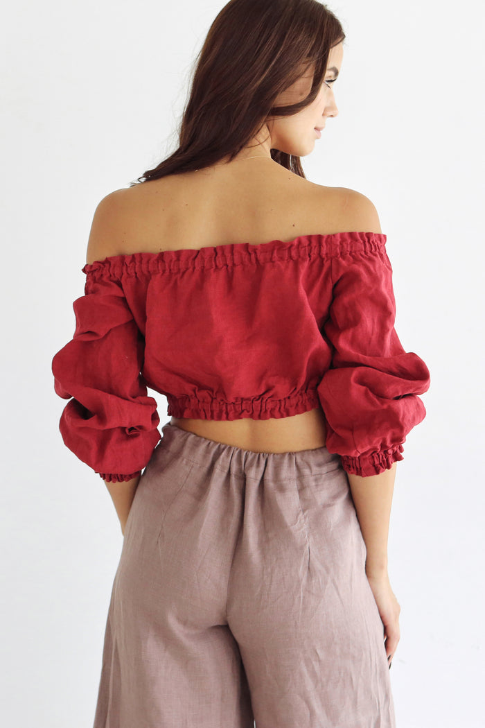 Off-The-Shoulder Crop Top ORCHIS in Red