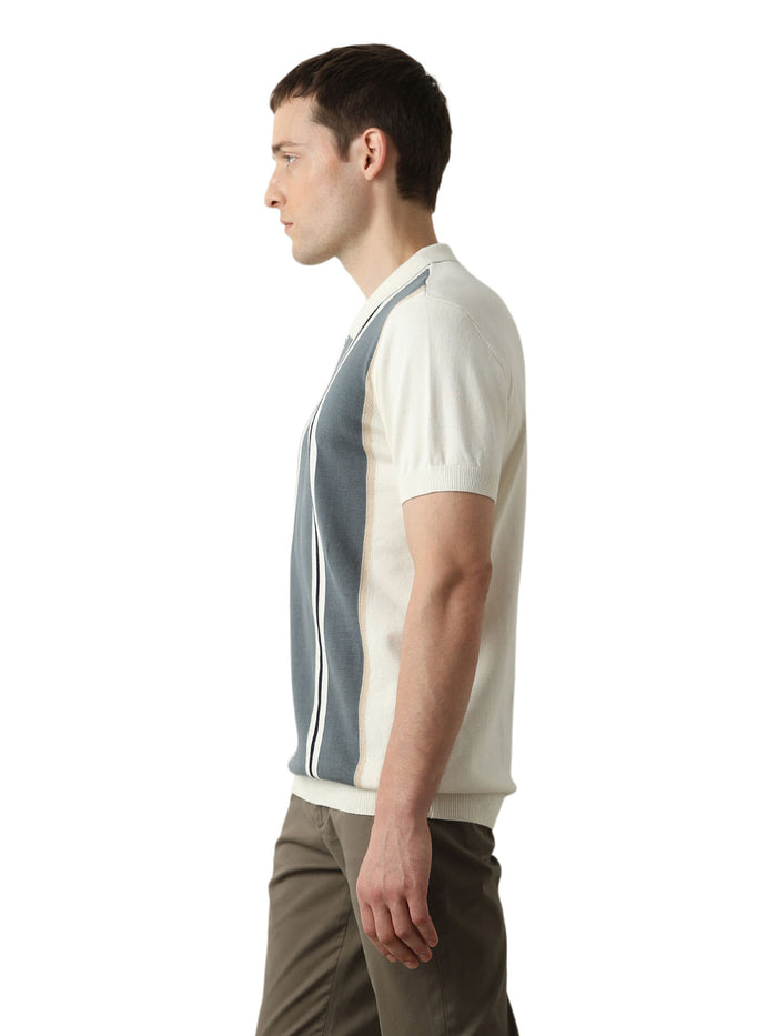 Off-White Colourblocked Knitted Polo