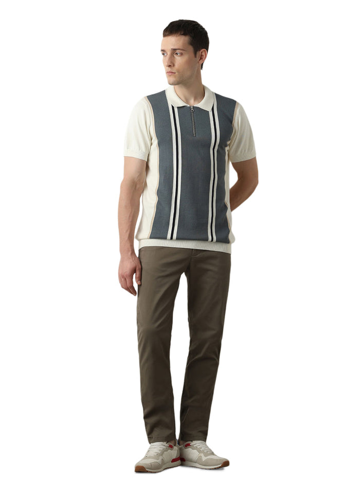 Off-White Colourblocked Knitted Polo