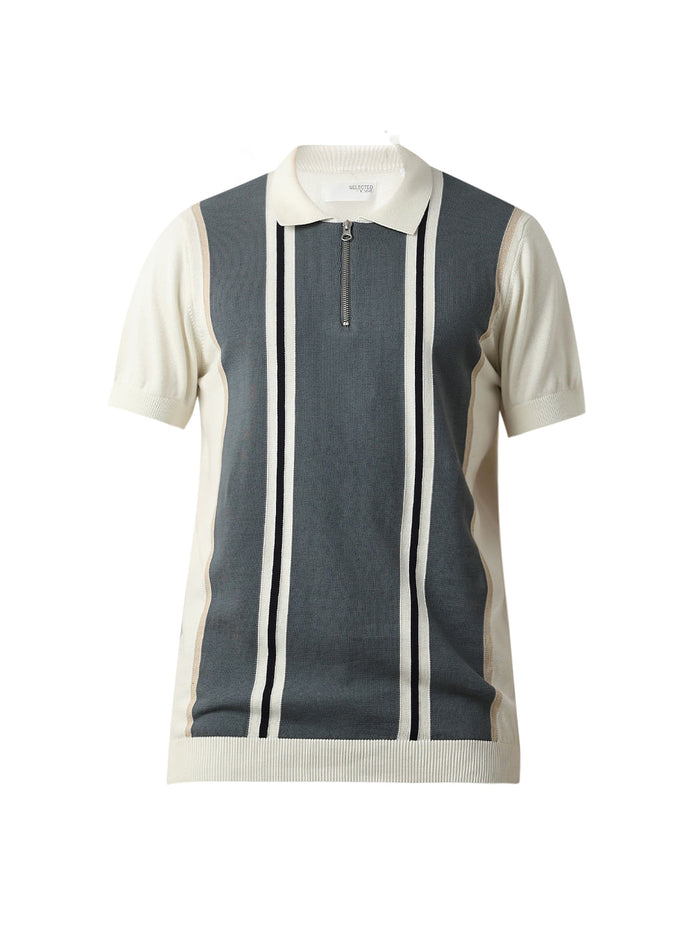 Off-White Colourblocked Knitted Polo