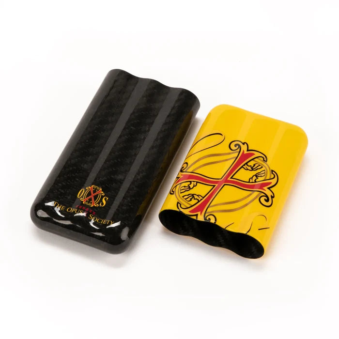 OpusX Society 3 Cigar Carbon Fiber Case - Yellow