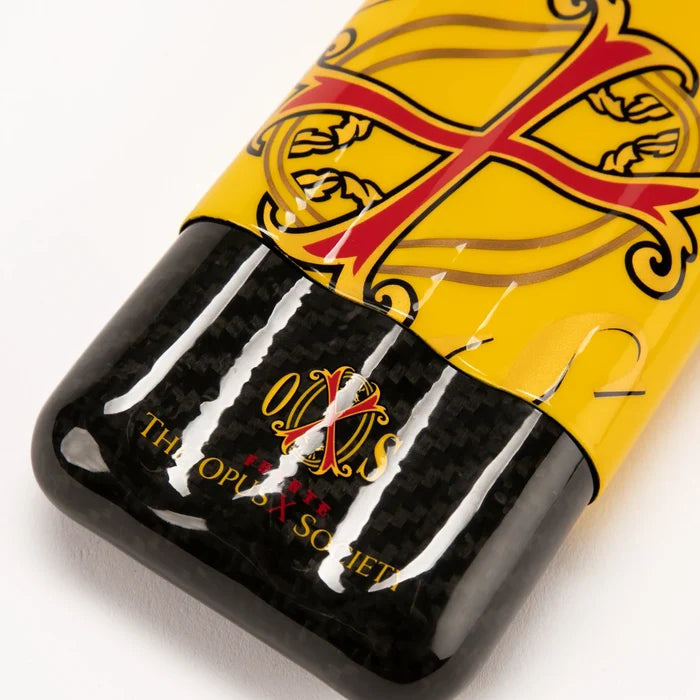 OpusX Society 3 Cigar Carbon Fiber Case - Yellow