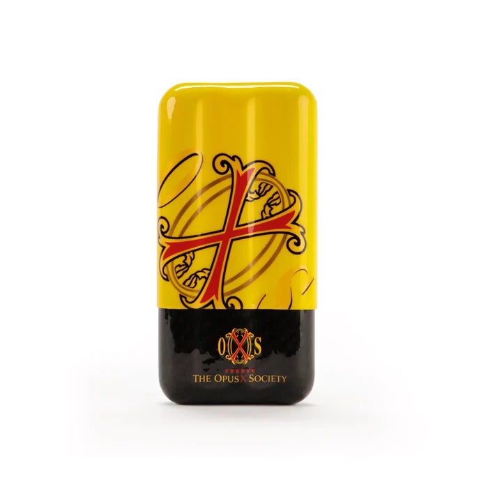 OpusX Society 3 Cigar Carbon Fiber Case - Yellow