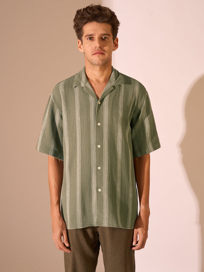 Organic Cotton Cuban Collar Shirt