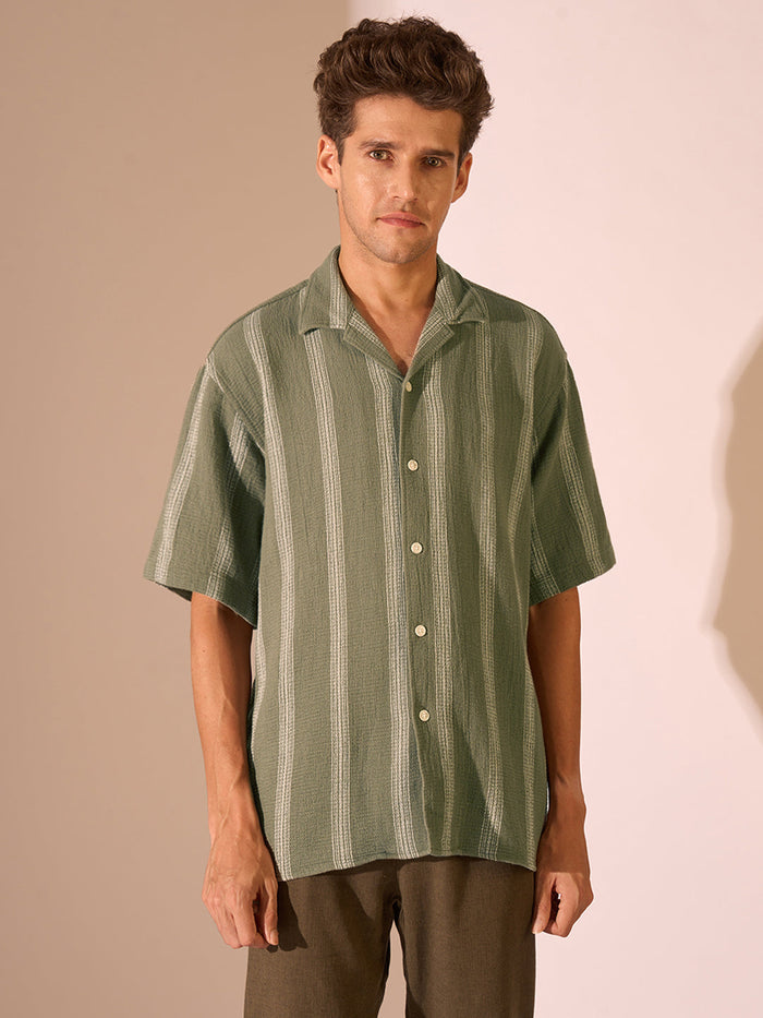 Organic Cotton Cuban Collar Shirt