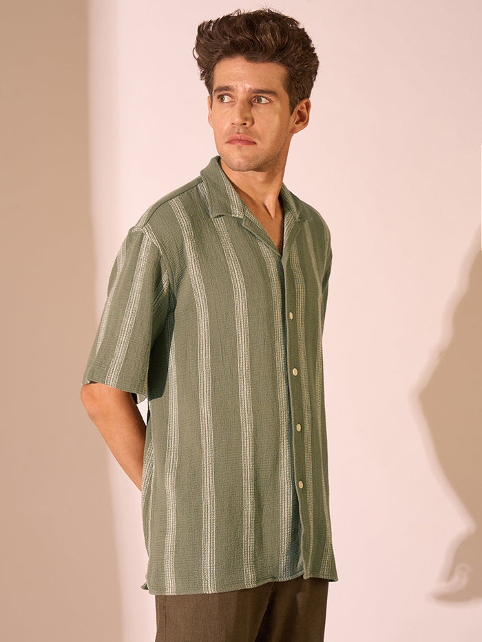 Organic Cotton Cuban Collar Shirt