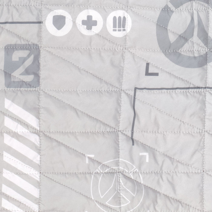 Overwatch 2 Logo White Half-Zip Pullover Jacket - Close Up View