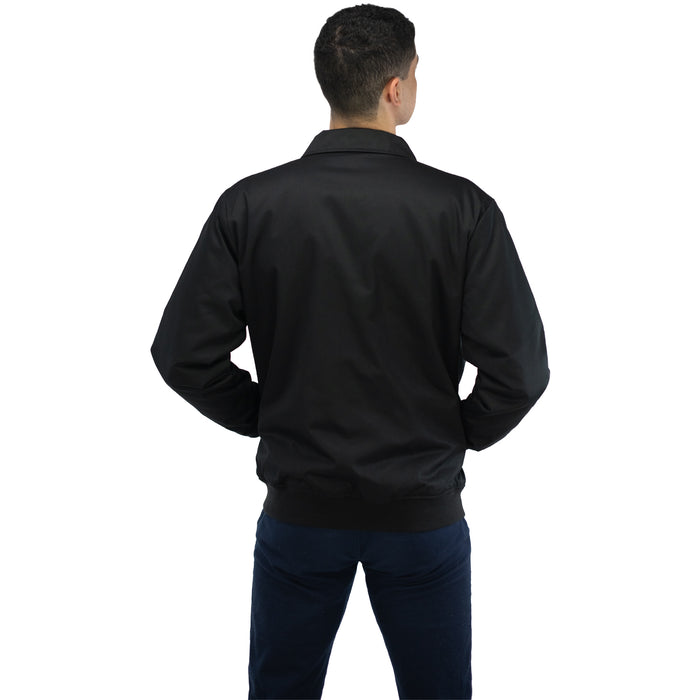 Overwatch 2 Black Zip-Up Work Jacket - Back View on Model