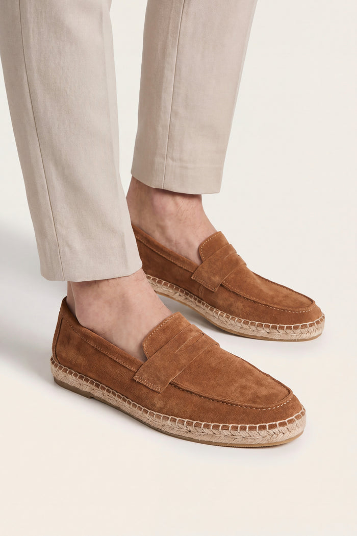 Palermo Suede Espadrille Loafer Brown