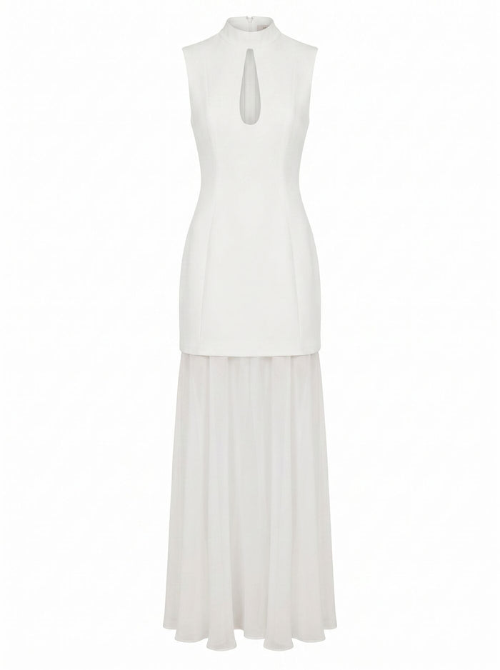 Pearl High Neck Underlay Dress Forever New